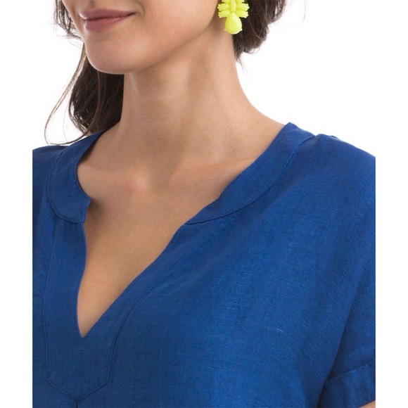 NWOT Vineyard Vines Blue Linen Rayon Dolman Dress - Picture 7 of 8